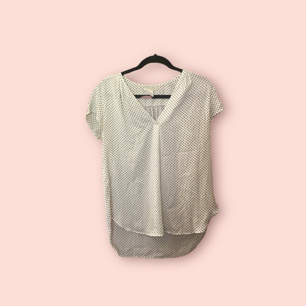 H&M Polka Dotted V-Neck Blouse